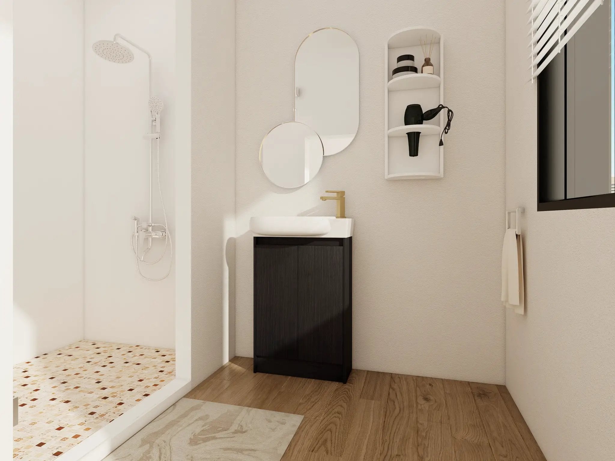 23" Freestanding Bathroom Vanity with Sink and Storage Rack by HouseOfZazla