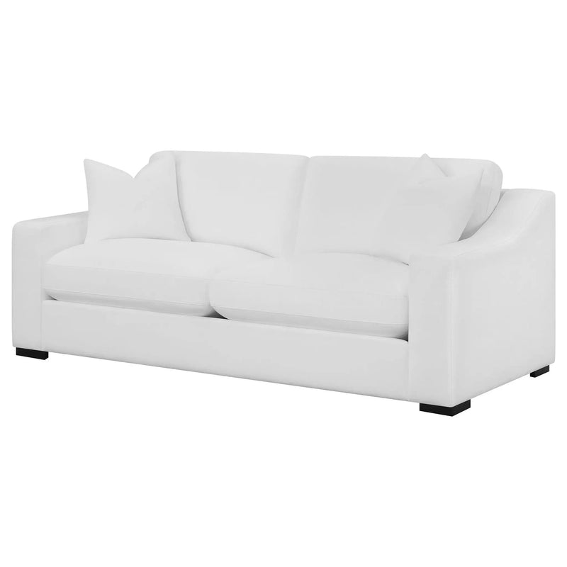 Ashlyn Upholstered Sloped Arm Sofa White by Unique Piece Furniture