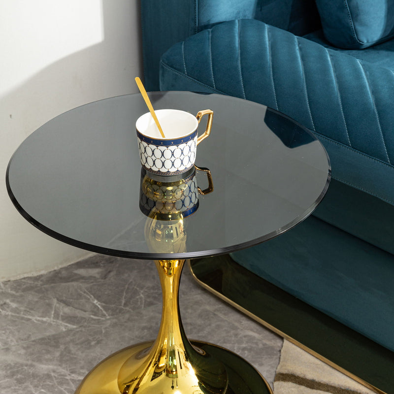 Modern Minimalist Coffee Table With Steel Legs And Tempered Glass Top by Unique Piece Furniture