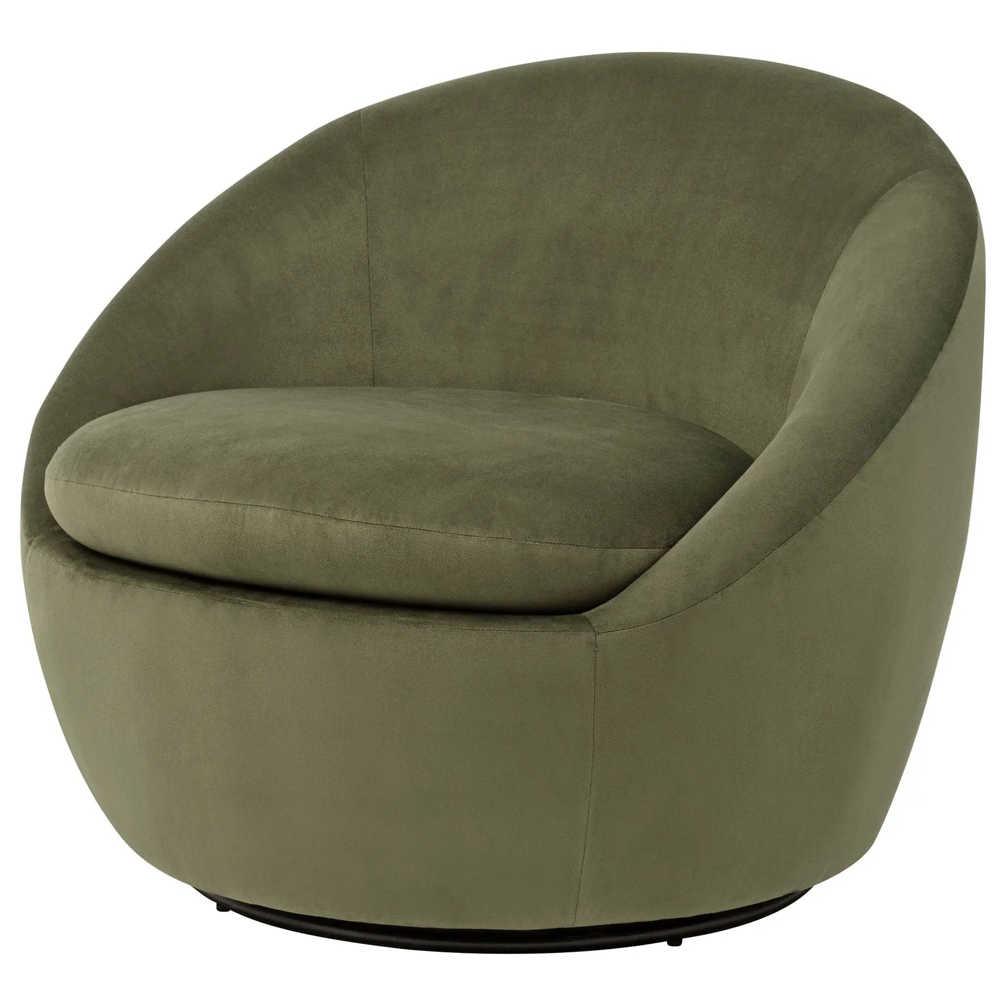 Myernick Velvet Upholstered Swivel Accent Chair Olive by Unique Piece Furniture