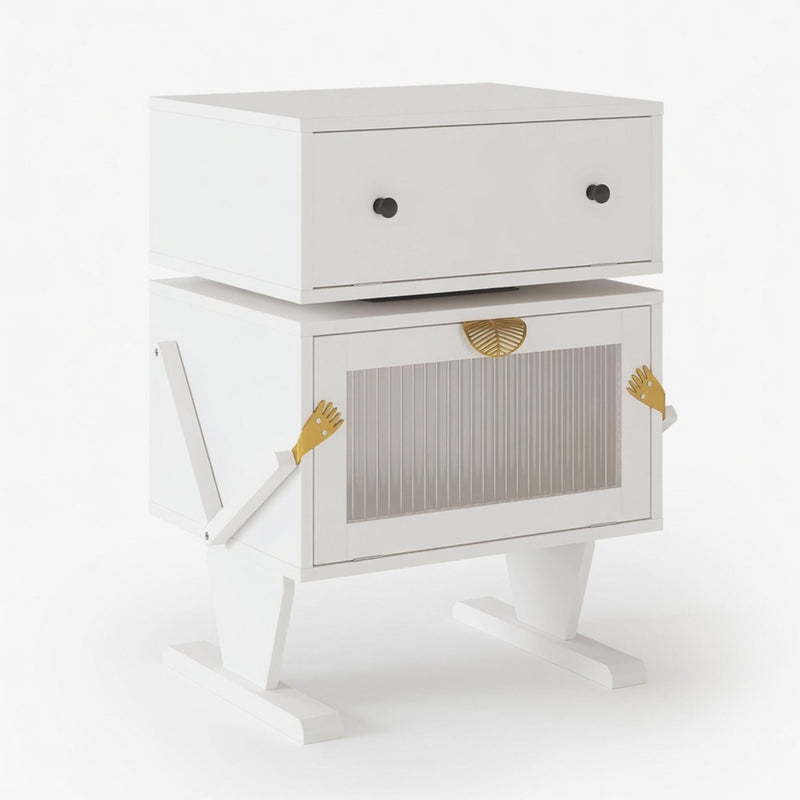 Robot LED Nightstand With 360° Rotating Drawer by HouseOfZazla