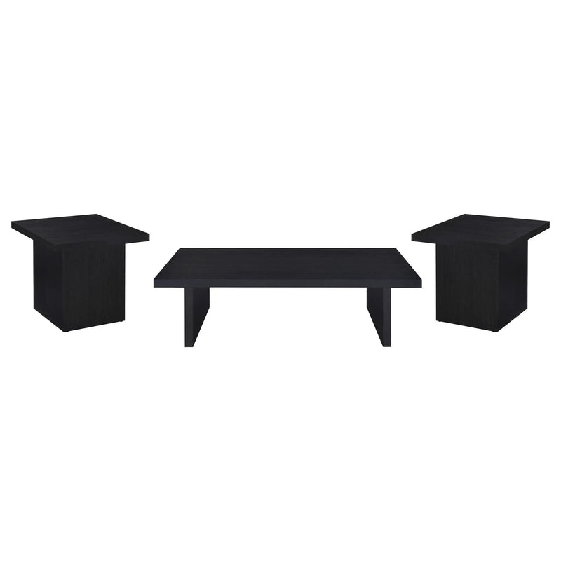 Max 3-piece Rectangular Coffee and End Table Set Black by Unique Piece Furniture