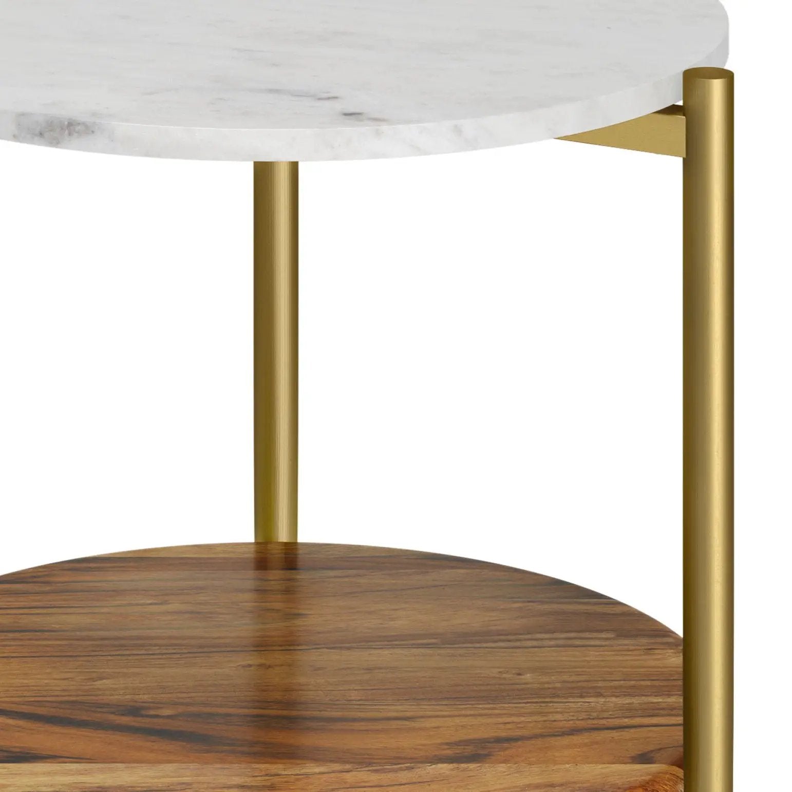 Wagner - Round Marble & Wood Table by Unique Piece Furniture