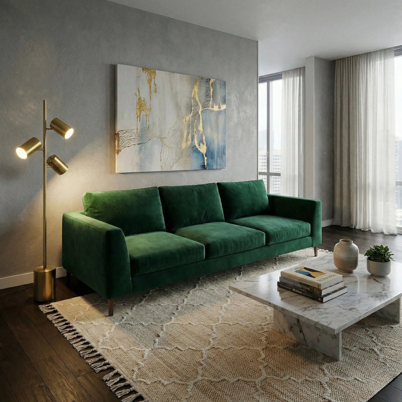 Harmony - Floor Lamp With Rotary Switch Triple Spots Block Base - Gold by Unique Piece Furniture