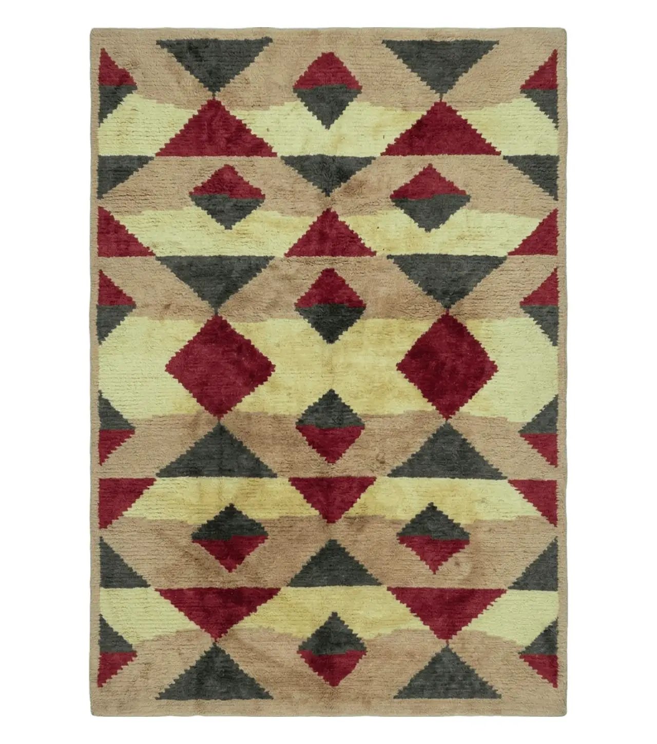 6' X 8' Handmade Tibetan Nepal Chinese Wool Rug Art Deco Contemporary Modern by Jewel Rugs