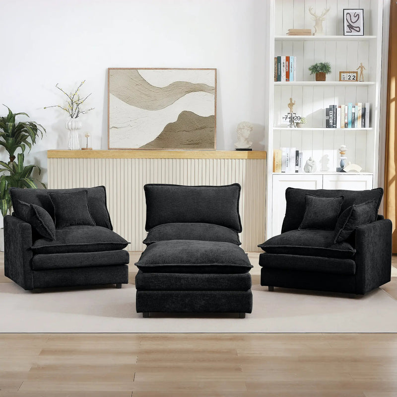 Modular Sectional Sofa - 102 Inch L Shaped Couch Set by HouseOfZazla