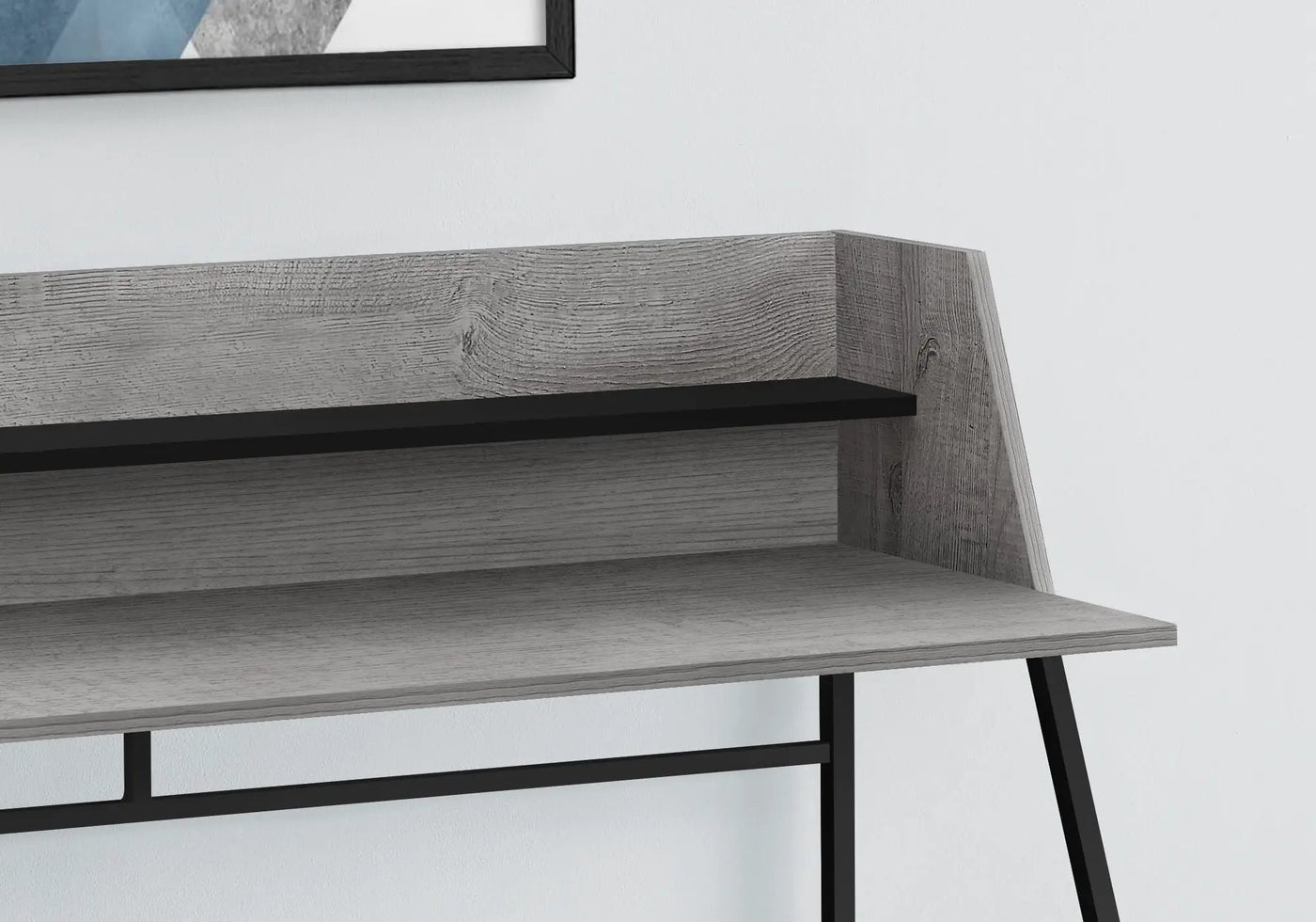 Computer Desk for Home Office with Marble Look and Storage Shelves by HouseOfZazla