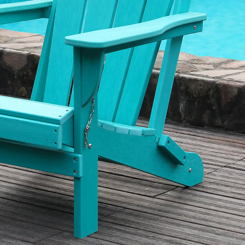 Adirondack Folding Chair with Dual Cup Holders - Lake Blue by HouseOfZazla