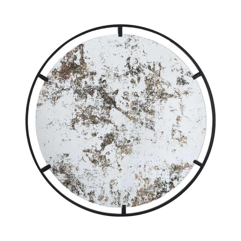 Round Industrial Wall Mirror with Metal Frame - Black, photo 4 of 13