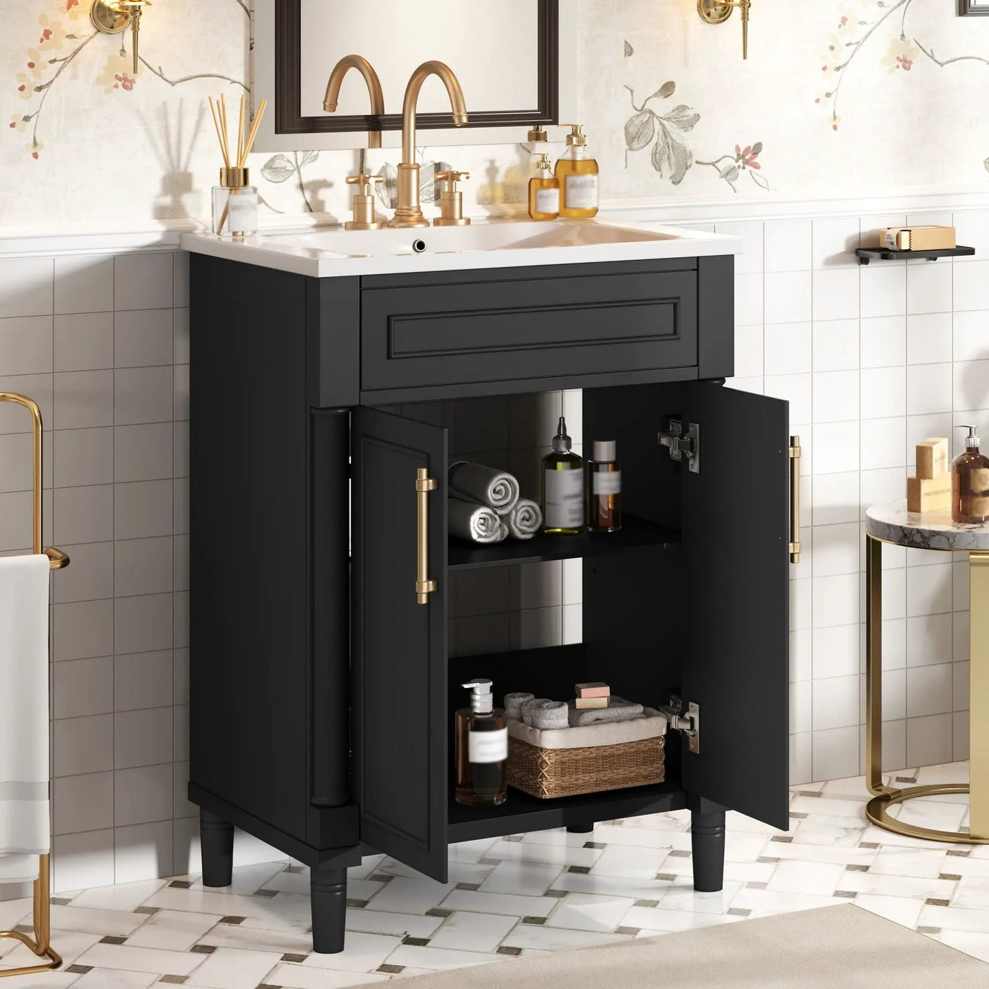 Bathroom Vanity With Integrated Sink and 2 Door Cabinet by HouseOfZazla