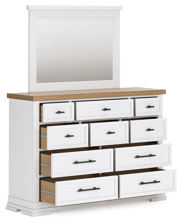Ashbryn - Dresser And Mirror - White / Natural, photo 2 of 7