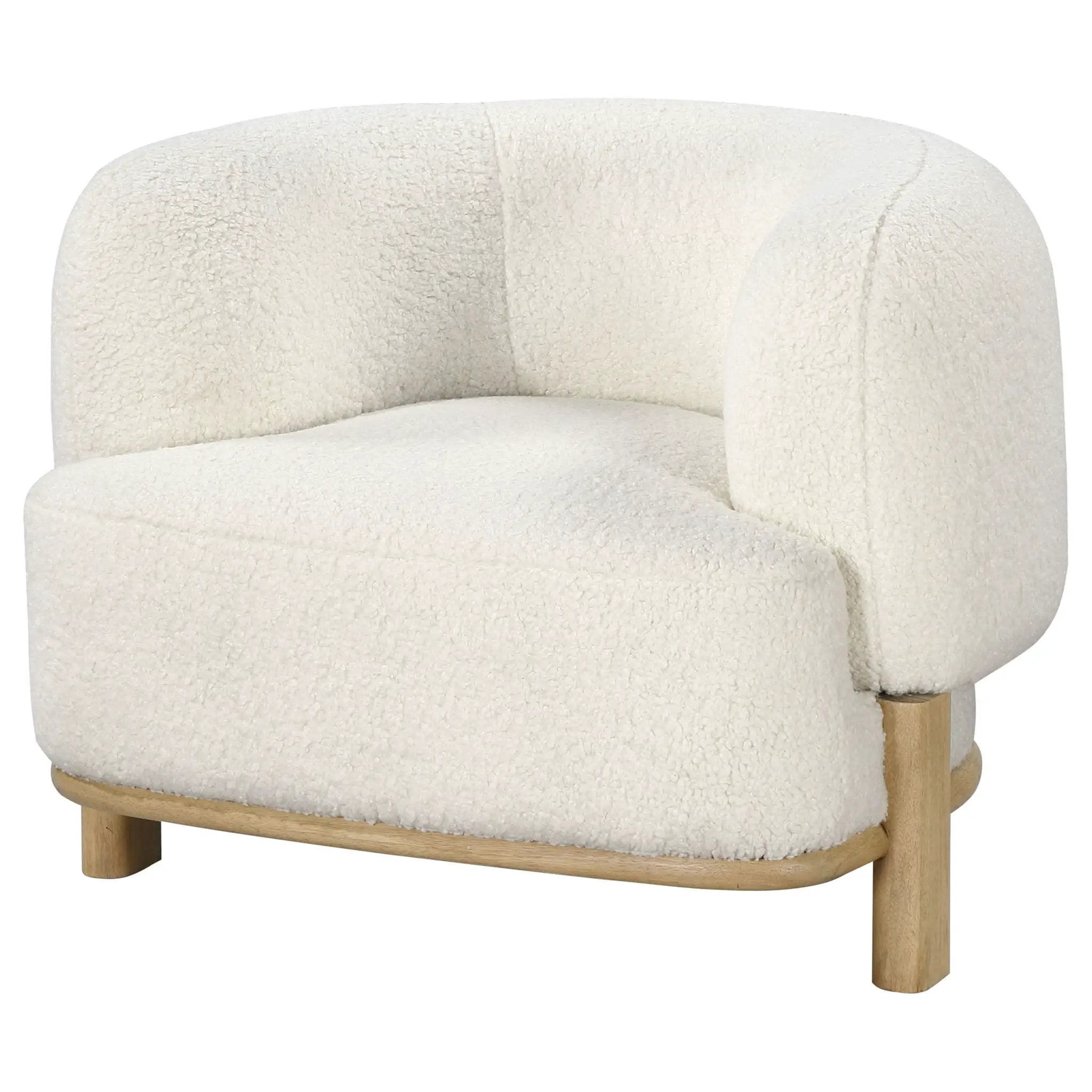 Lawler Upholstered Barrel Back Accent Chair Ivory and Natural by Unique Piece Furniture