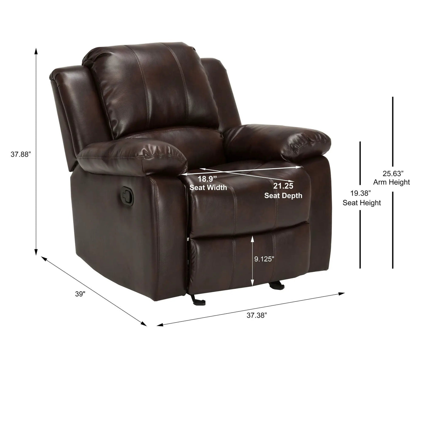 Charlotte - Glider Recliner With Classic Style by HouseOfZazla