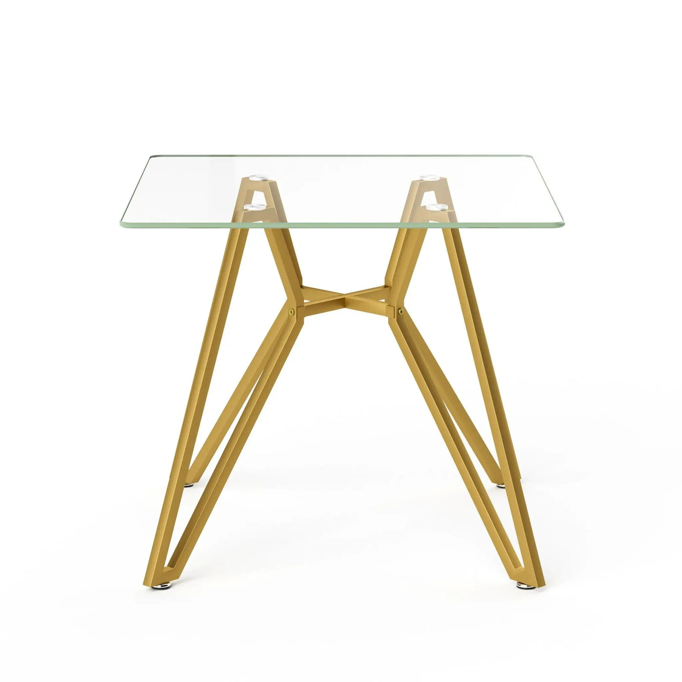 Modern Glass Dining Table With Metal Legs by Unique Piece Furniture