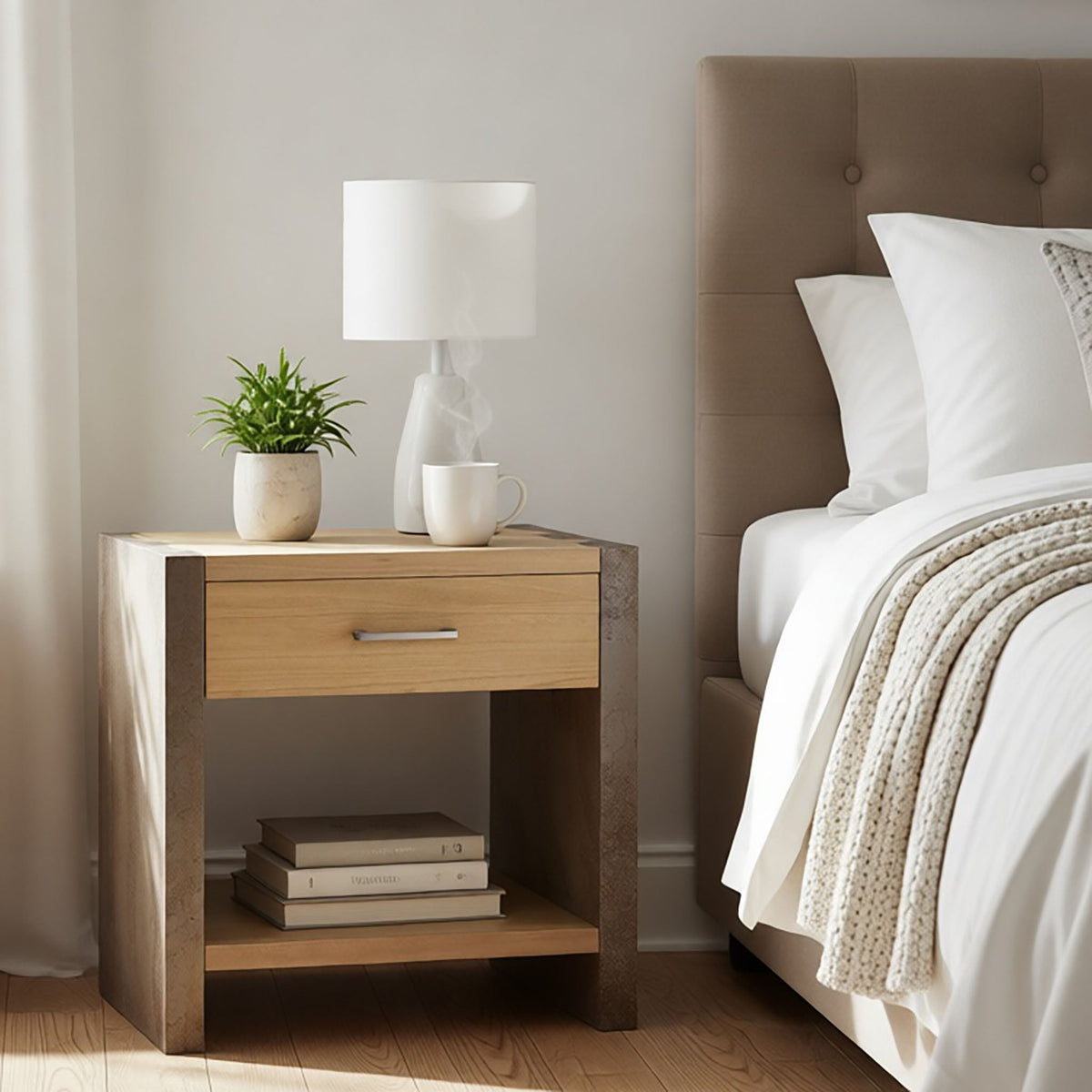 Wood Nightstand, Bedside Table, photo 2 of 10