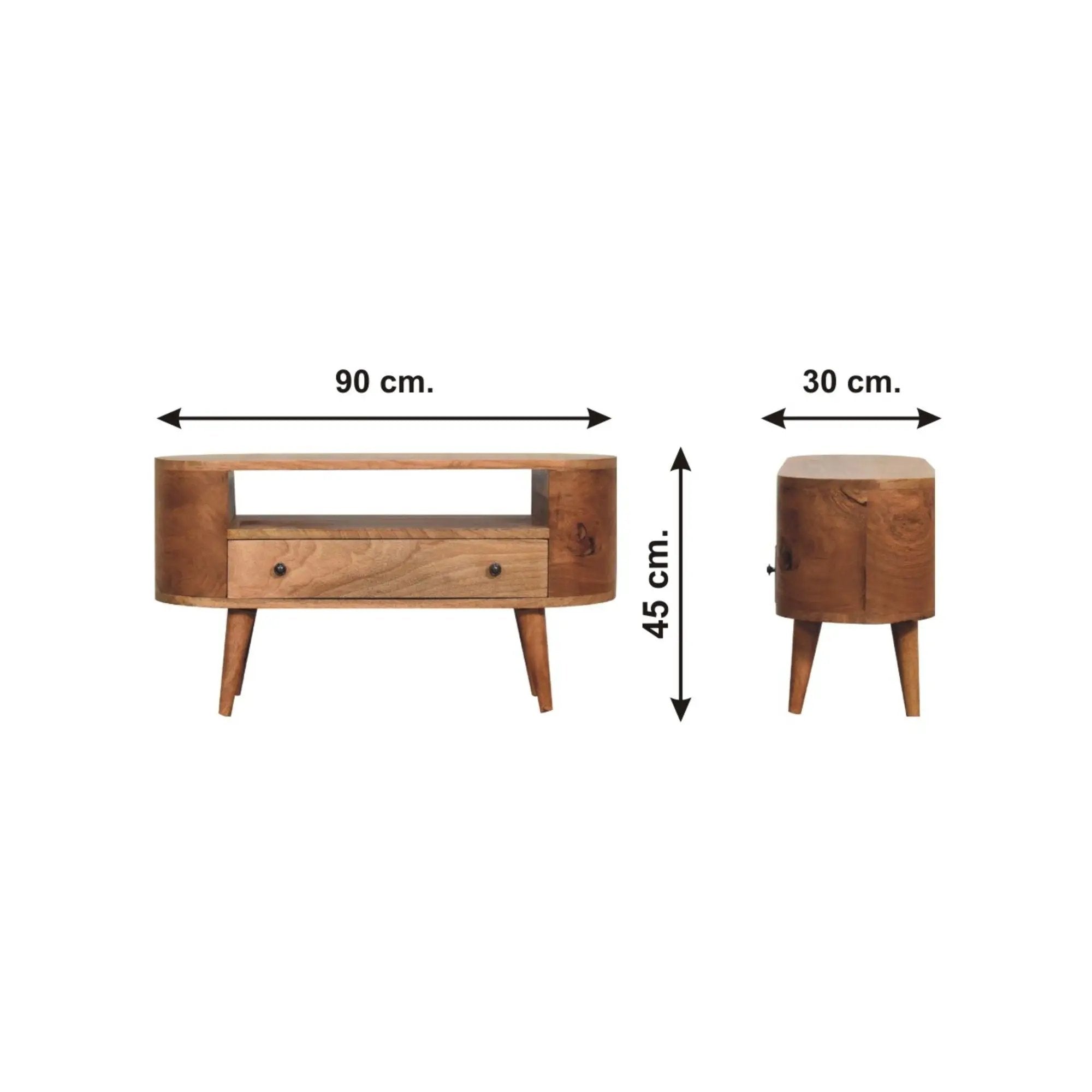 Modern Mini Rounded Entertainment Unit - Oak by HouseOfZazla