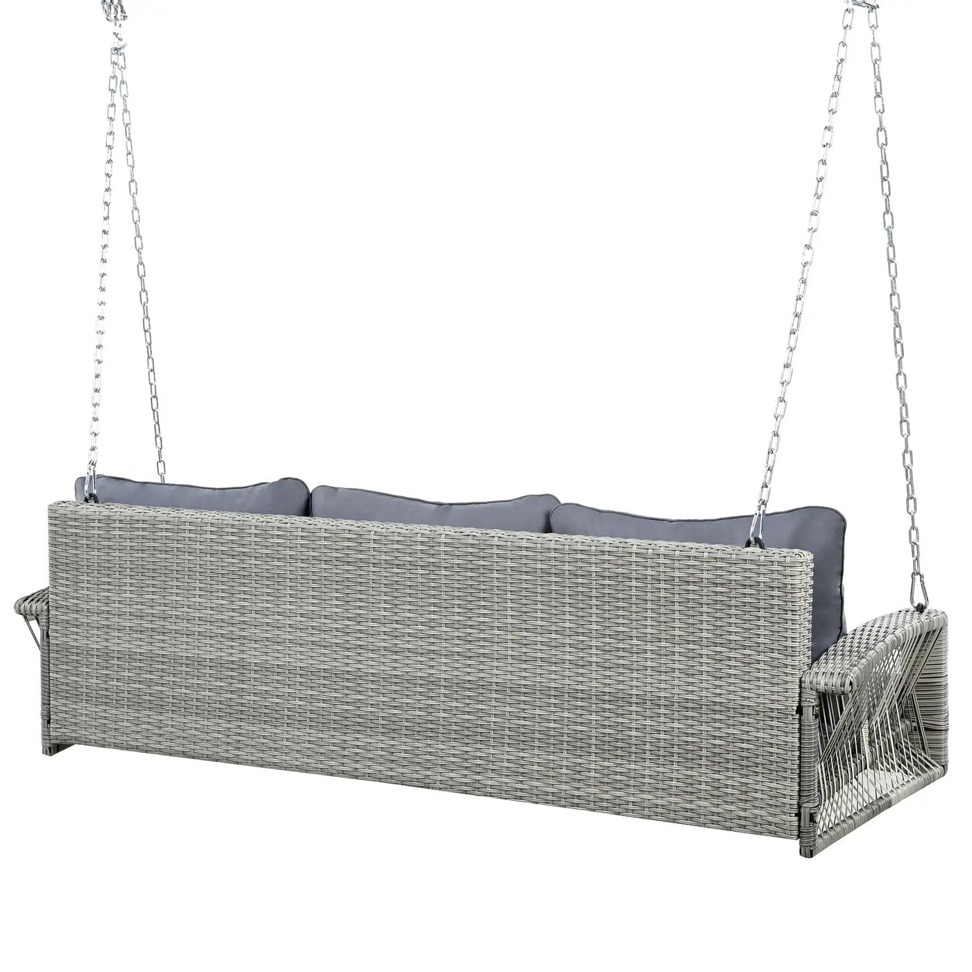 3 Person Large Patio Swing Bench With Cushions For Backyard by HouseOfZazla