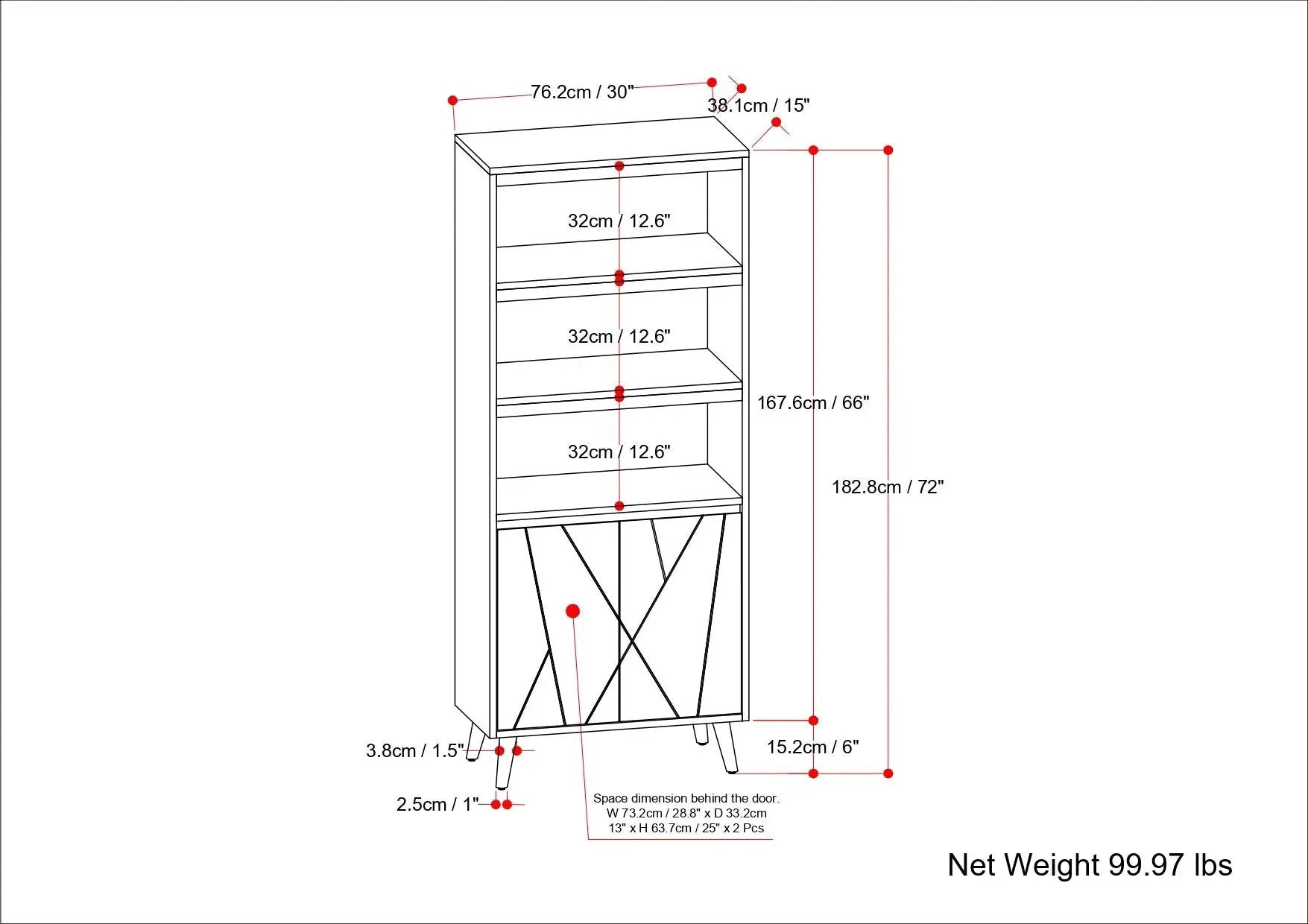 Jager - Bookshelf With Doors - Natural by HouseOfZazla