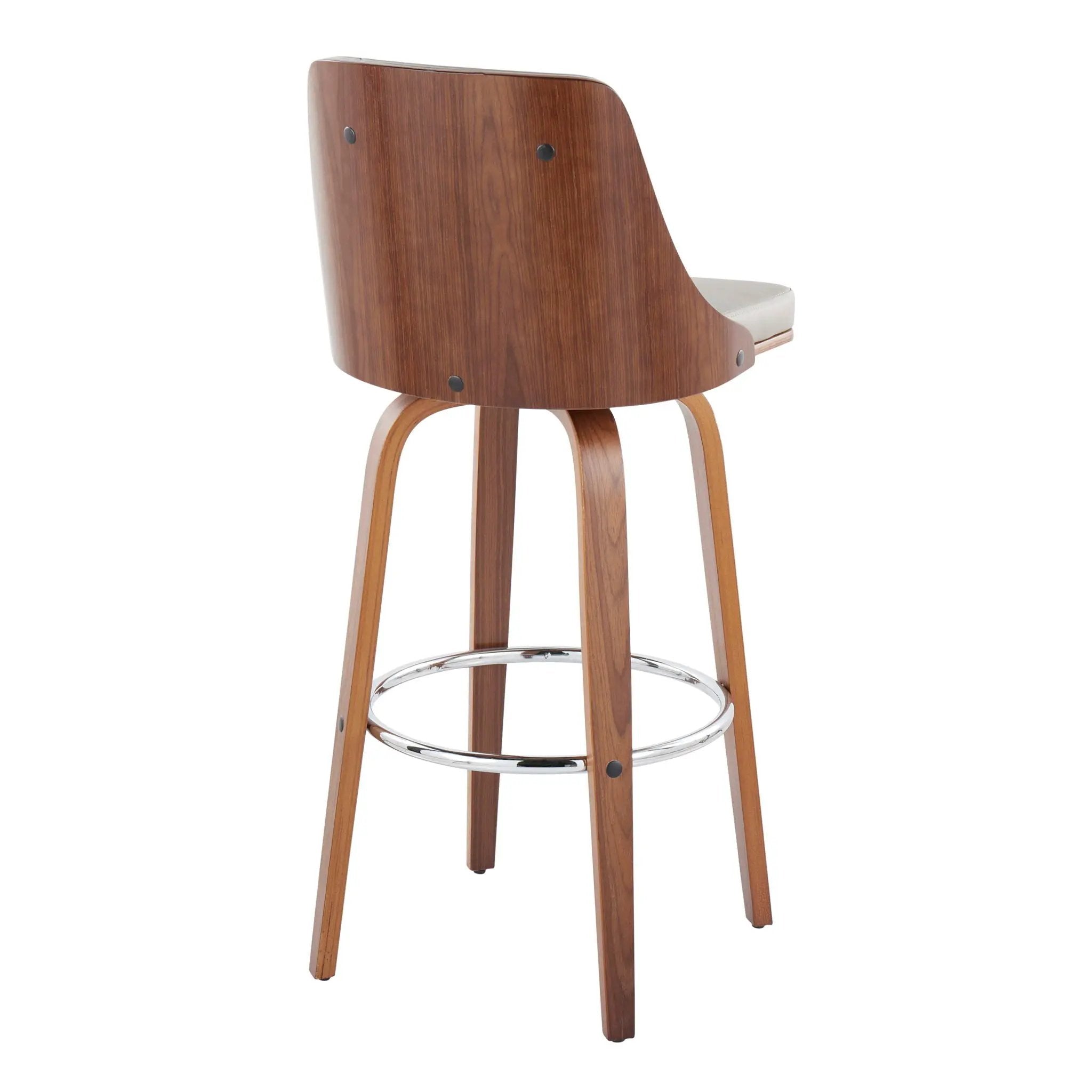 Gianna - Mid Century Modern Fixed Height Barstool With Swivel With Round Footrest (Set of 2) by Unique Piece Furniture