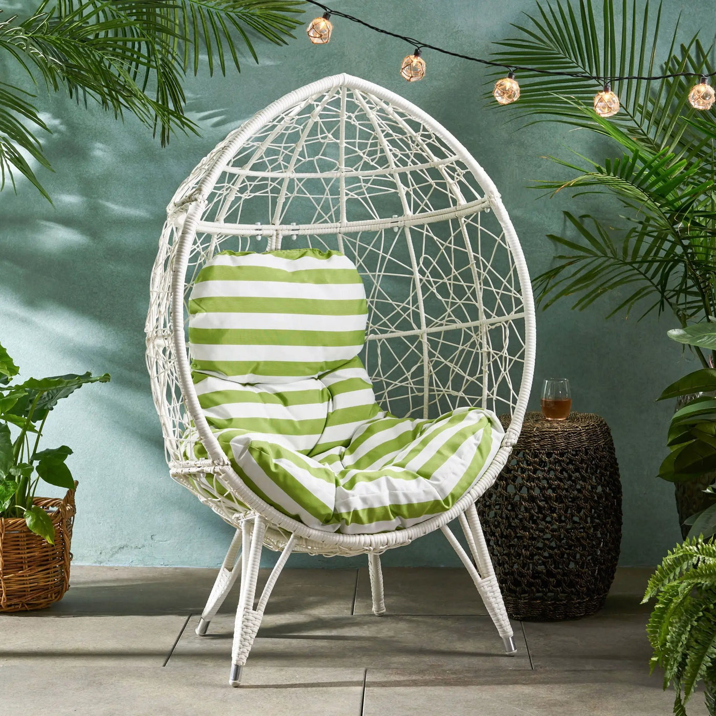 Cosmos - Round Hammered Iron Teardrop Chair by HouseOfZazla