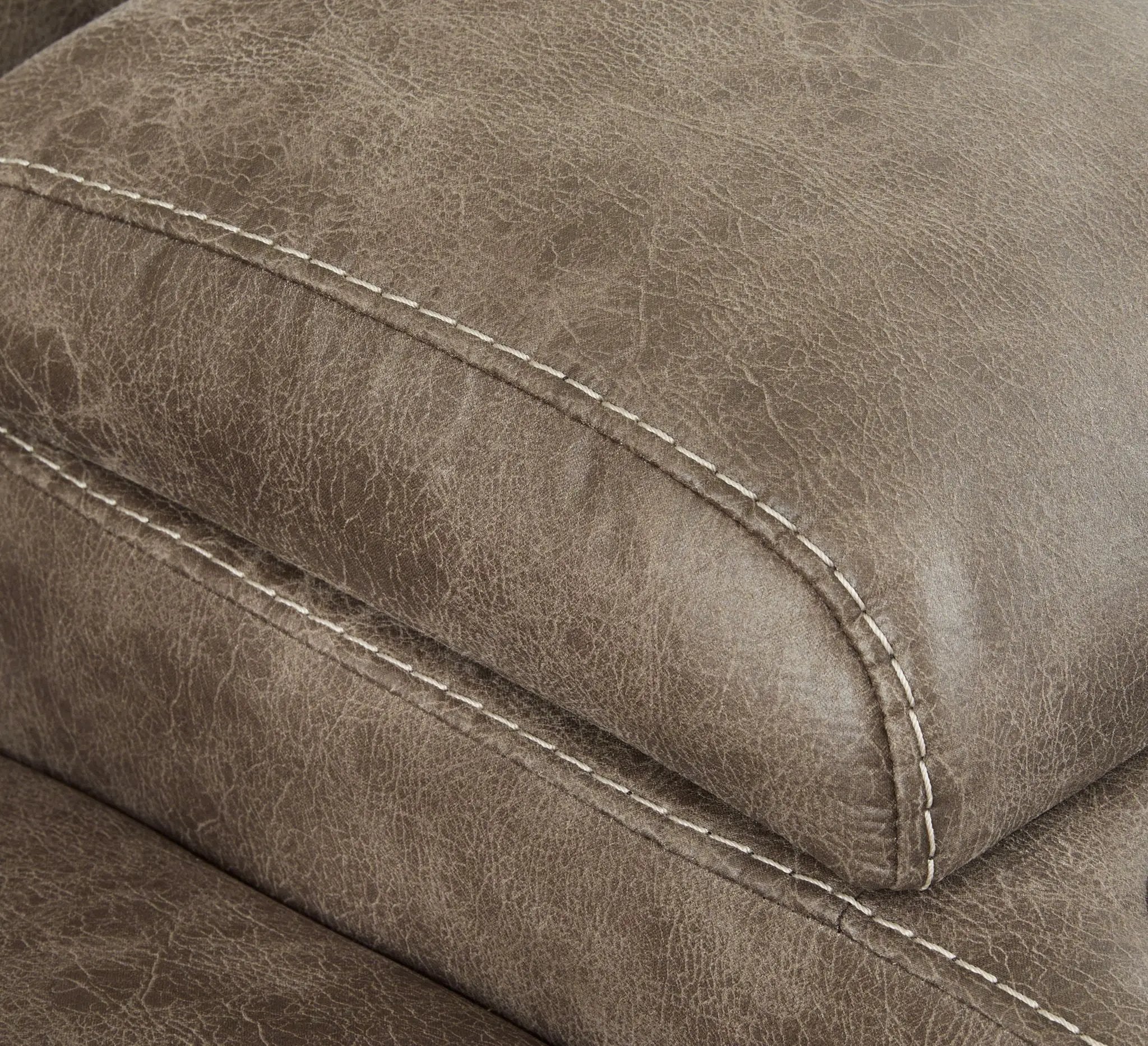 Ravenel - 3-Piece Power Reclining Sectional With Raf Power Reclining Loveseat With Console - Faux Leather - Fossil by Unique Piece Furniture