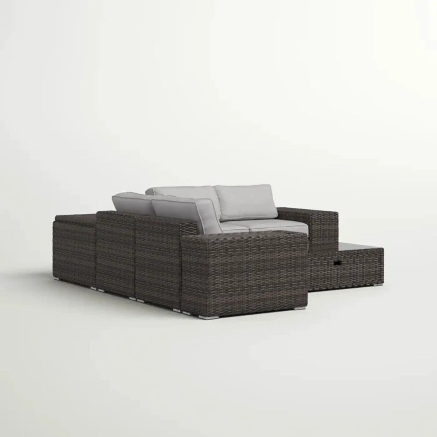 Modern Patio Rattan Sectional Set With Cushions by Unique Piece Furniture