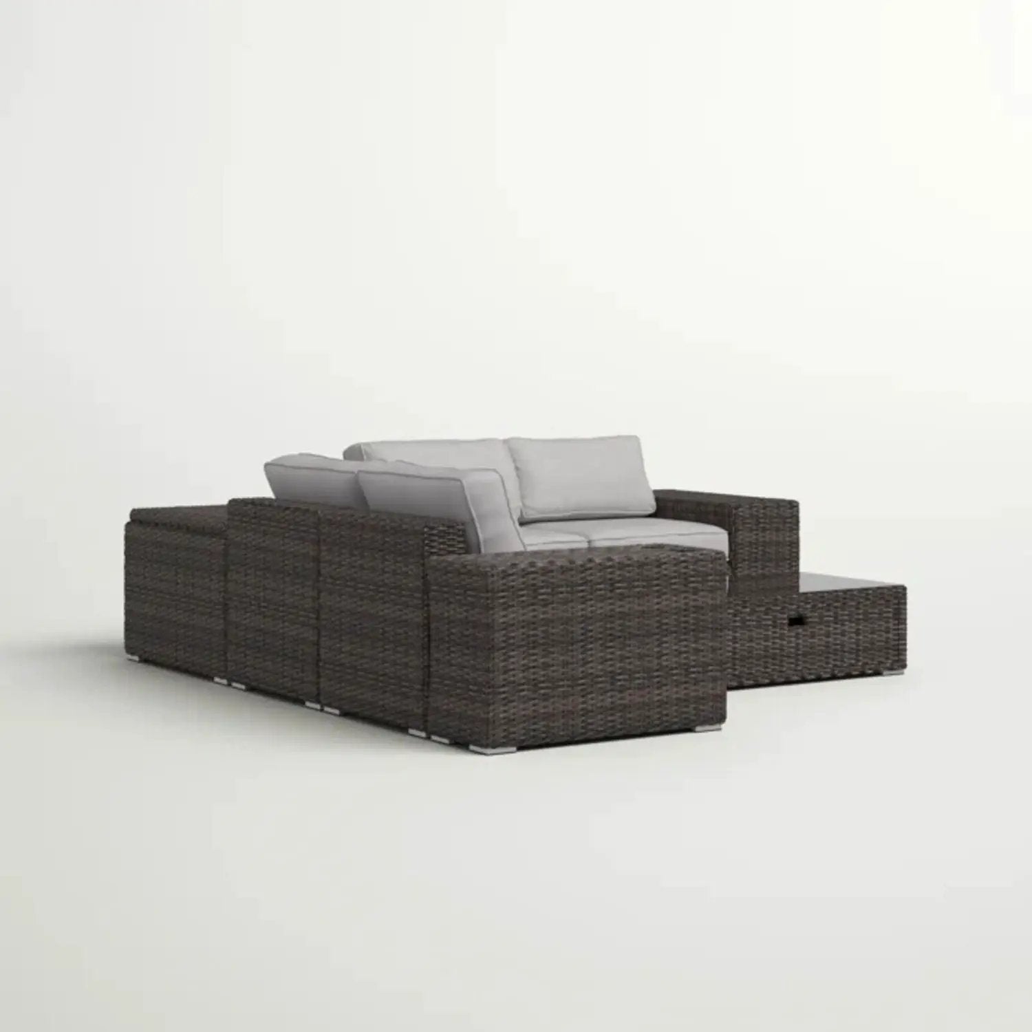 Modern Patio Rattan Sectional Set With Cushions by Unique Piece Furniture