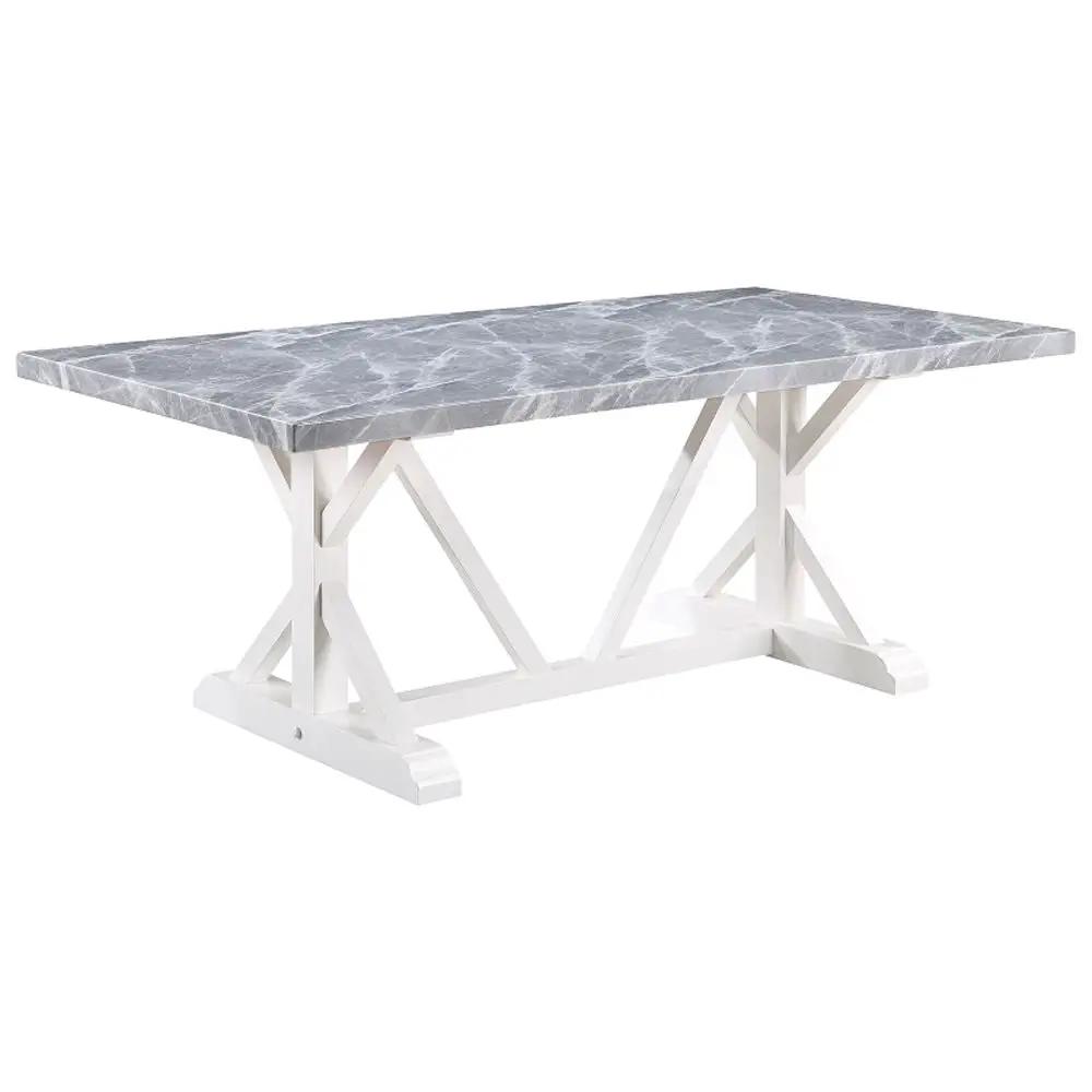 Hollyn - Dining Table With Engineered Stone Top - Engineered Stone & White by Unique Piece Furniture