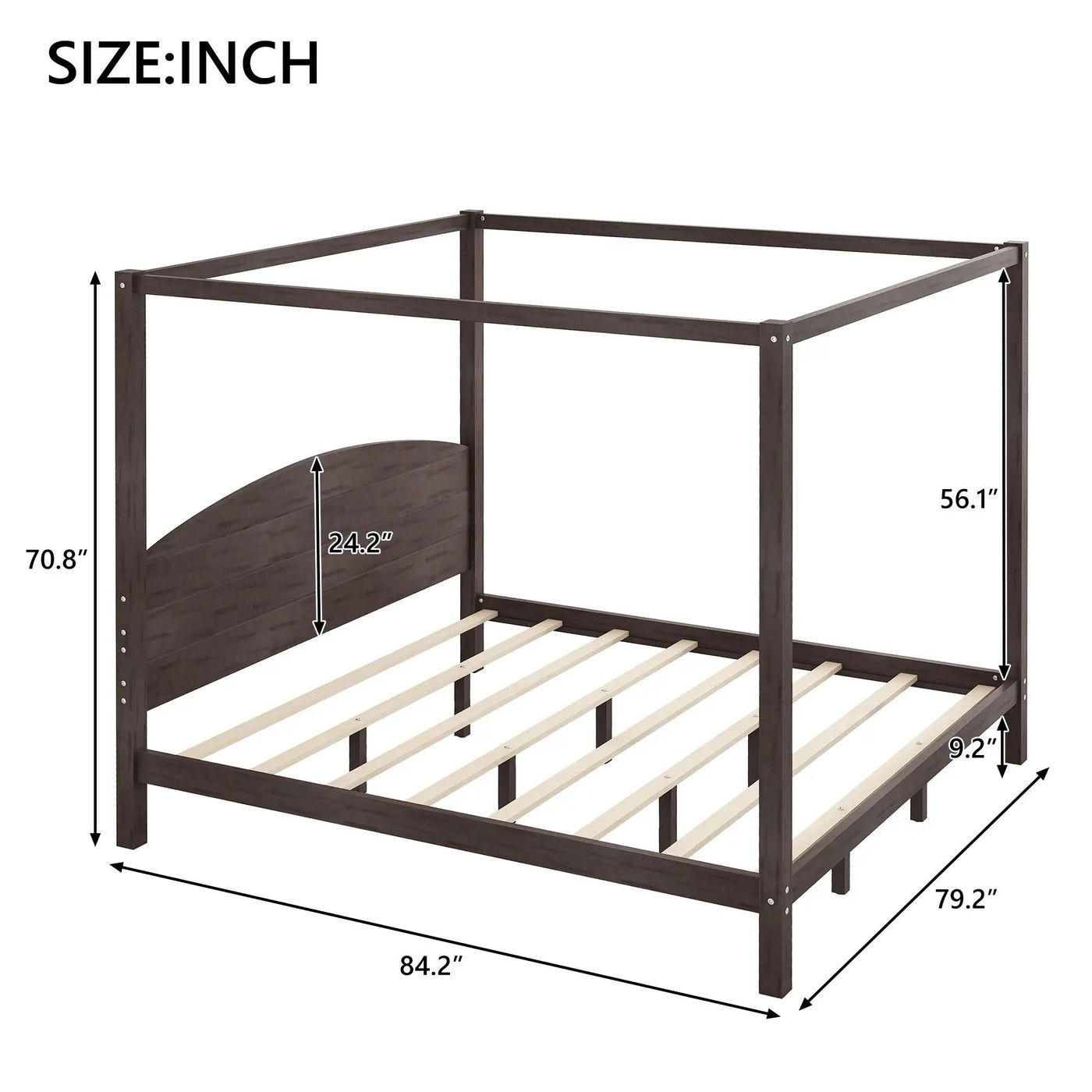 anopy Platform Bed With Headboard And Support Legs by HouseOfZazla