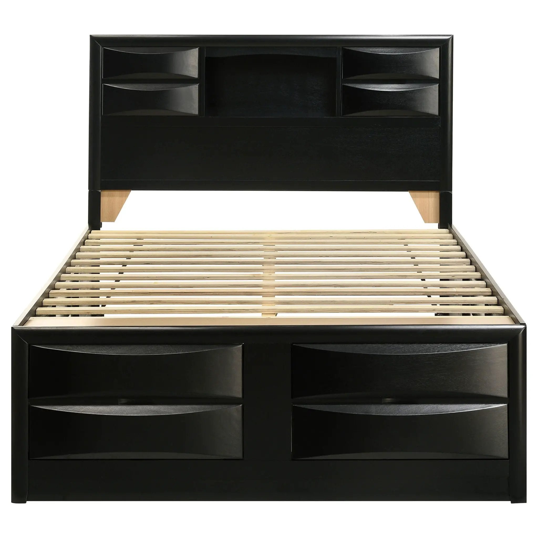 Briana Wood Queen Storage Bookcase Bed Black by Unique Piece Furniture