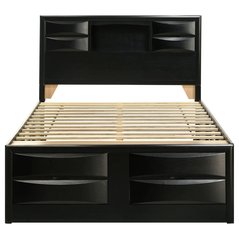 Briana Wood Queen Storage Bookcase Bed Black by Unique Piece Furniture