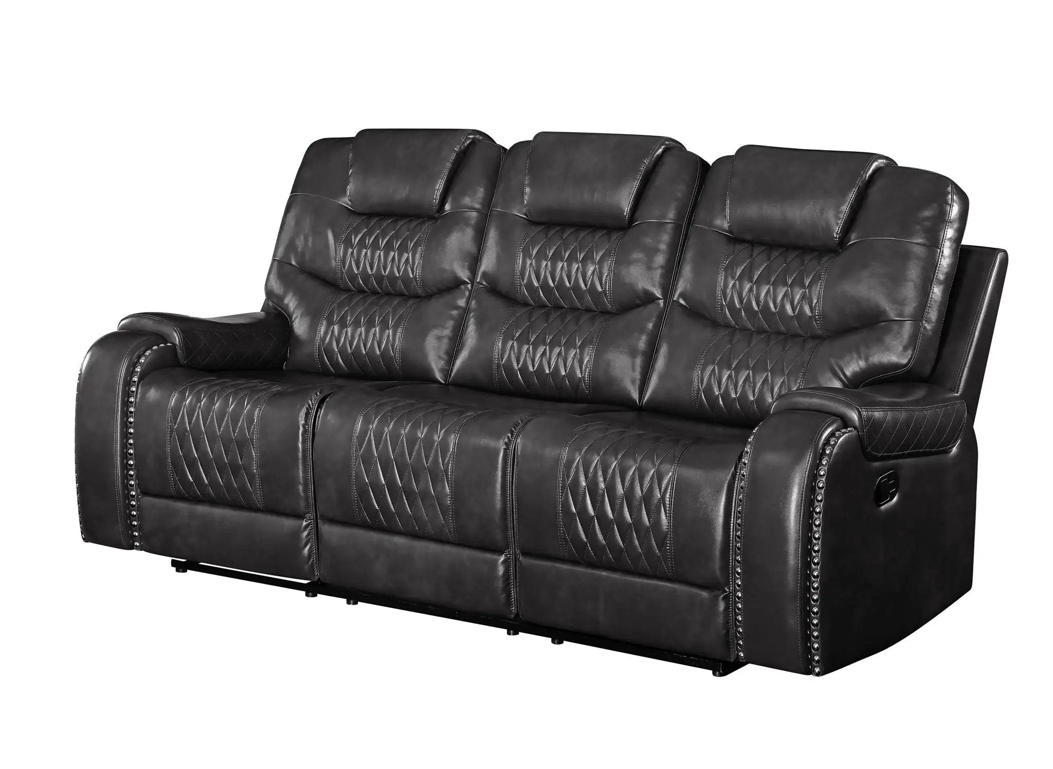 Braylon - Magnetite Synthetic Leather Manual Recliner Sofa - Brown by Unique Piece Furniture