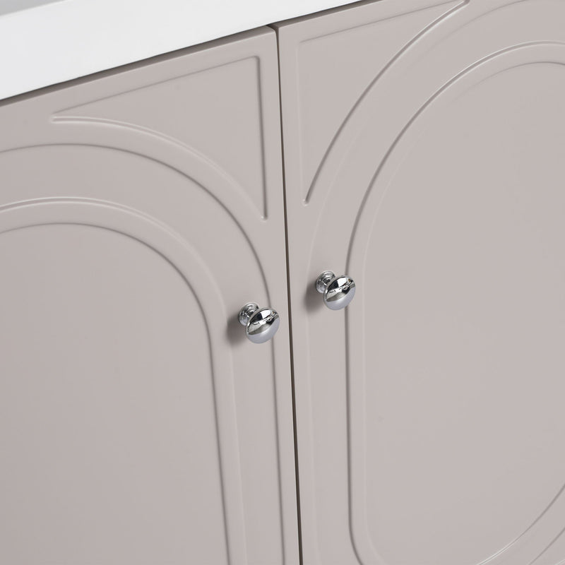 Contemporary Freestanding Bathroom Vanity With Resin Sink & Soft-Close Cabinet Doors by HouseOfZazla