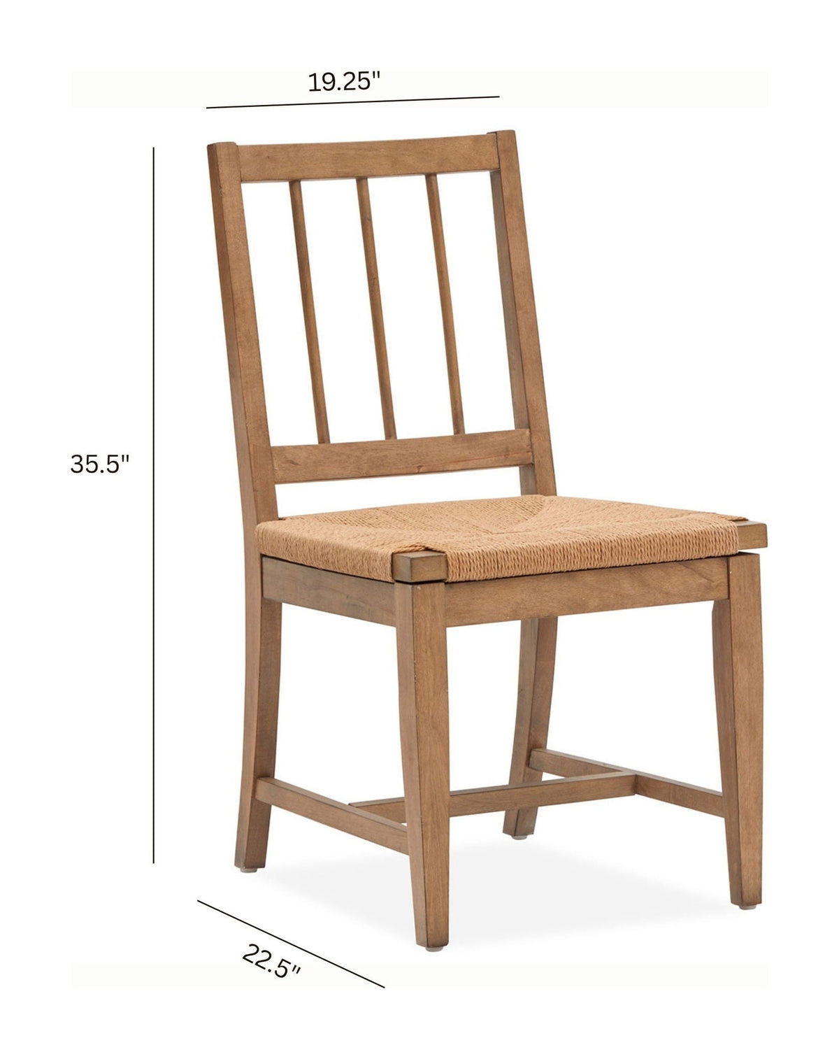 Lindon - Dining Side Chair With Paper Cord Seat (Set of 2) - Light Brown, photo 3 of 7