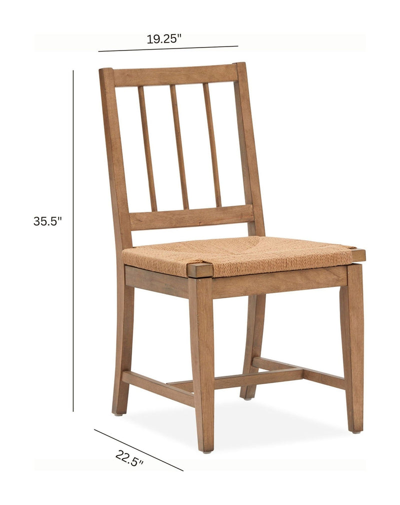 Lindon - Dining Side Chair With Paper Cord Seat (Set of 2) - Light Brown, photo 3 of 7