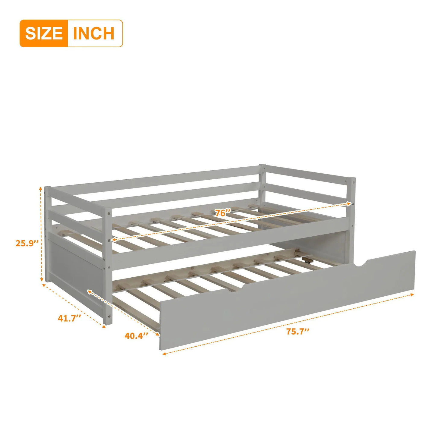 Twin Daybed With Trundle Frame Set by HouseOfZazla