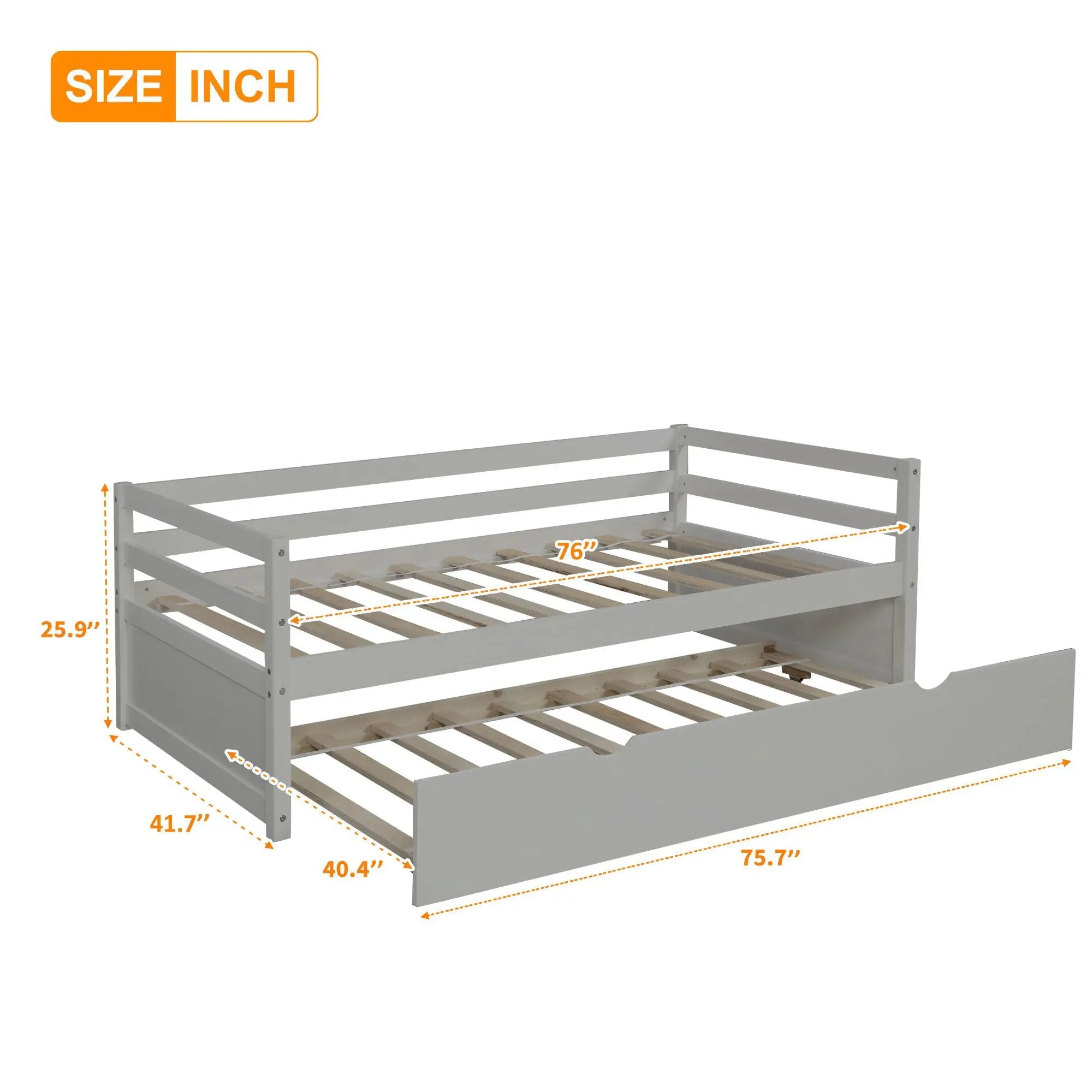 Twin Daybed With Trundle Frame Set by Unique Piece Furniture