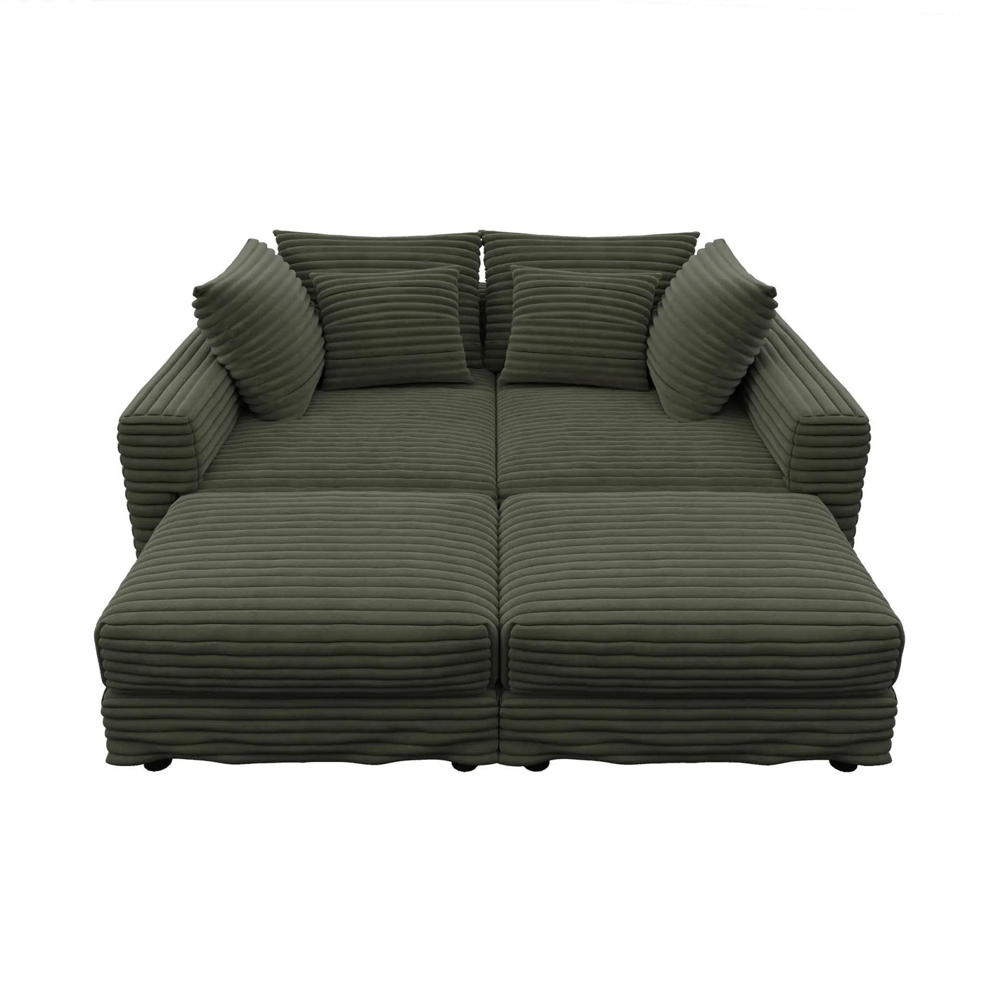 Convertible Deep Seat Sofa With Soft Pillows And Ottomans by HouseOfZazla