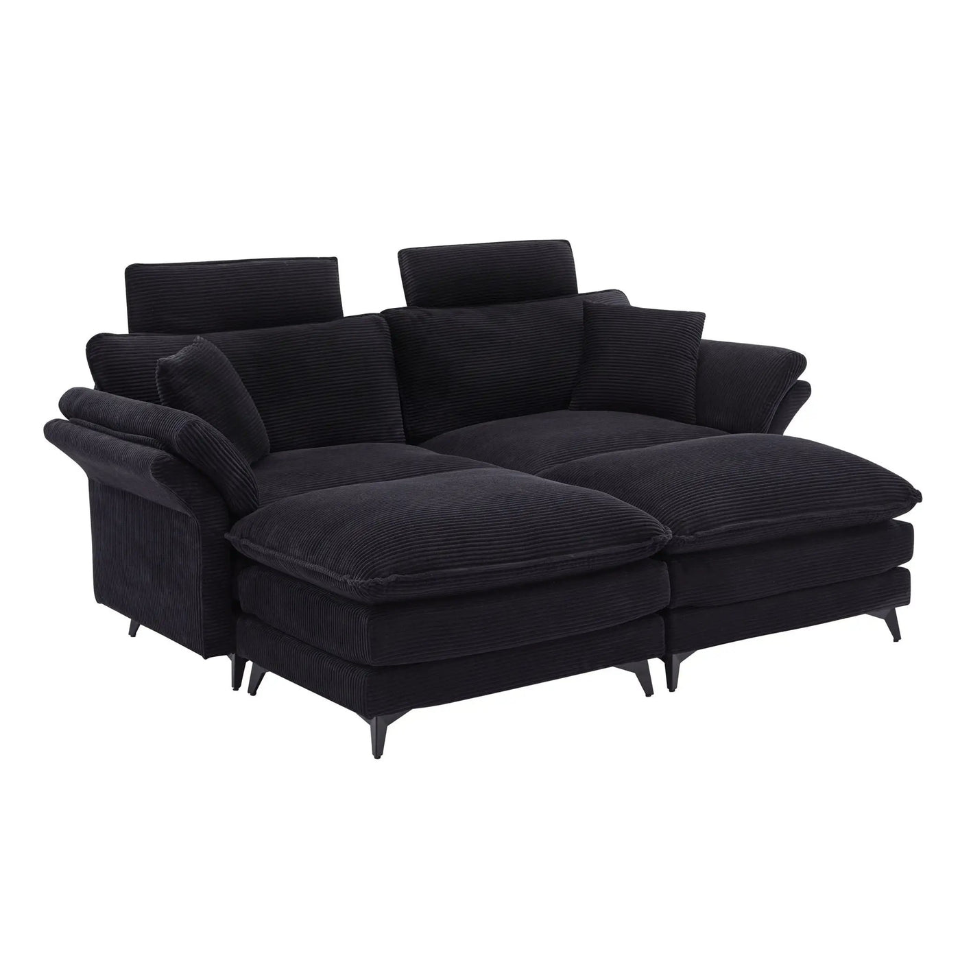 Modern Deep Seat Sectional Sofa With Ottoman by Unique Piece Furniture