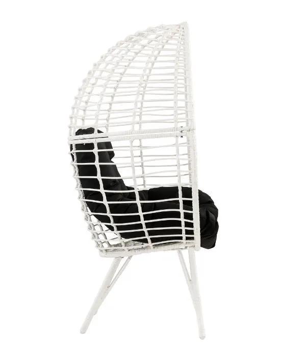 Galzed - Patio Lounge Chair - Black Fabric & White Wicker by Unique Piece Furniture