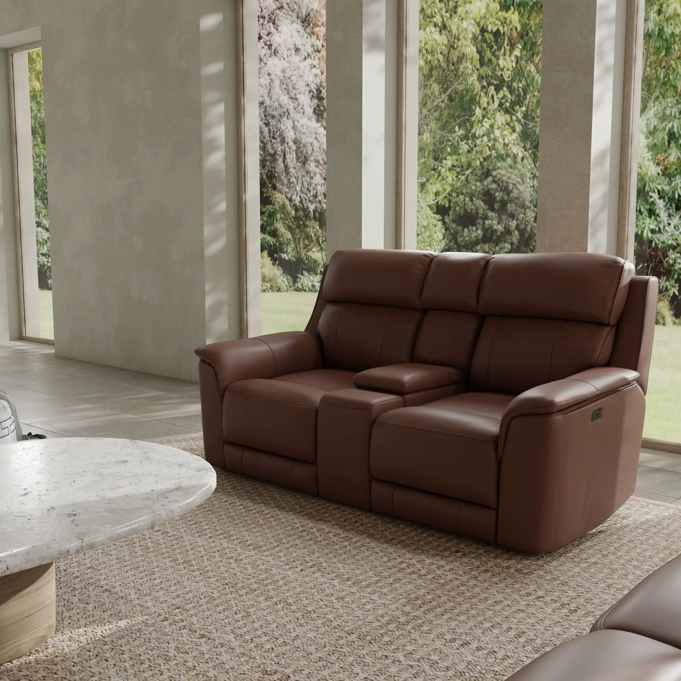 Oslo - Dual Power Reclining Loveseat With Console by HouseOfZazla