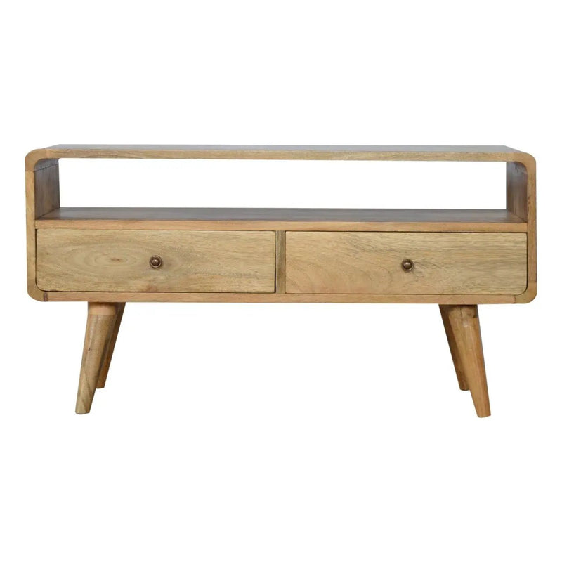 Solid Wood Curved Media Unit by Unique Piece Furniture