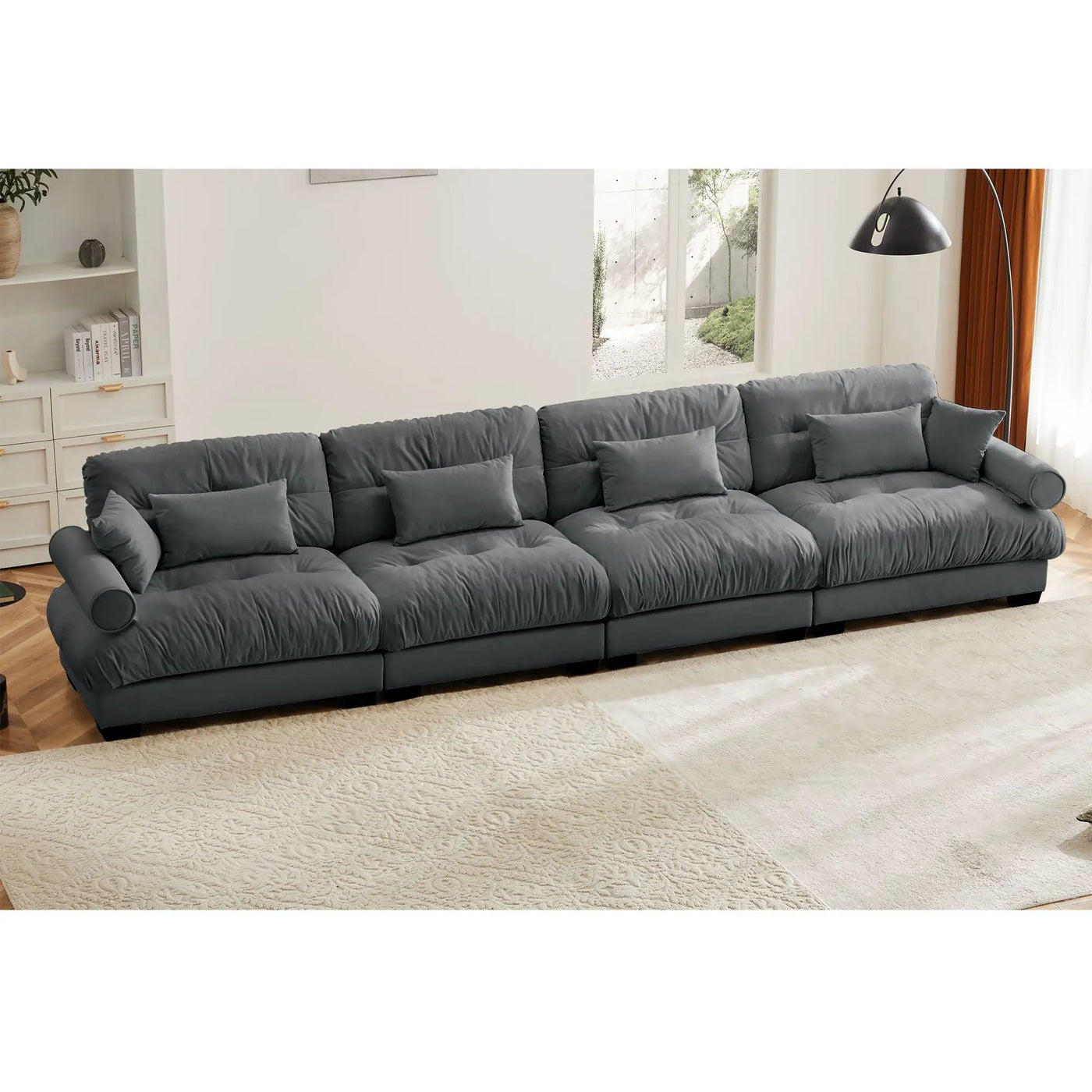 Super Comfort Oversized Modular Sectional Sofa, Deep Seat Convertible L Shaped Couch by HouseOfZazla