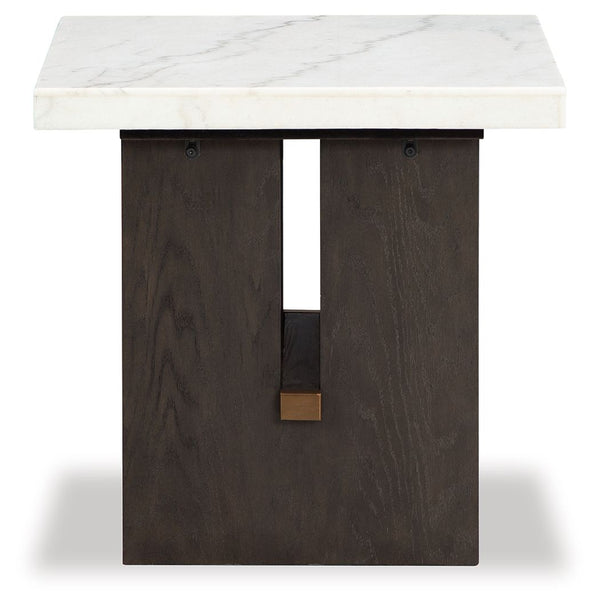 Burkhaus - Rectangular End Table - White / Dark Brown, photo 2 of 7