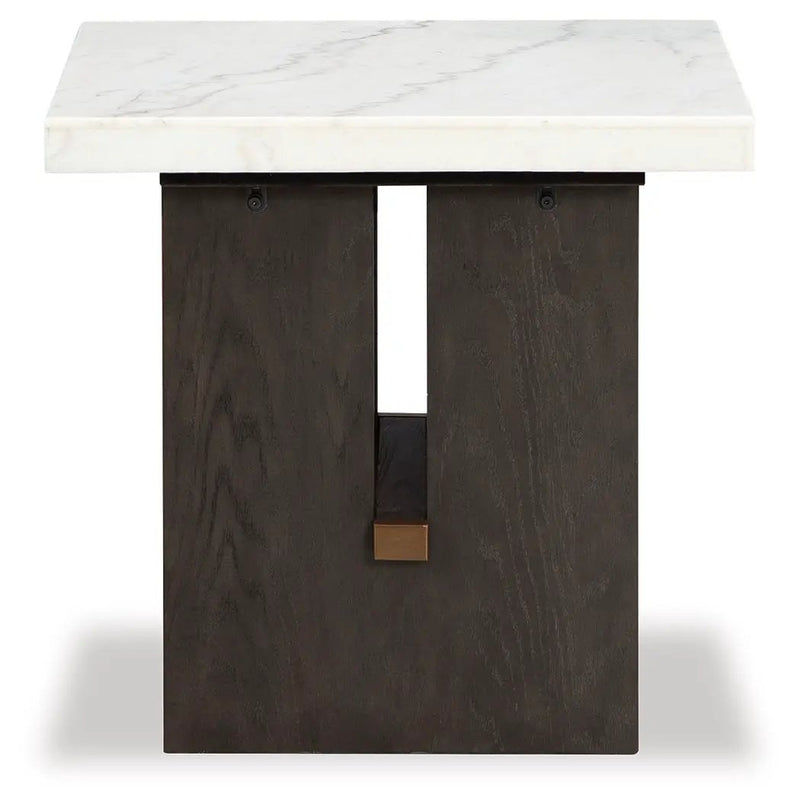Burkhaus - Rectangular End Table - White / Dark Brown by Unique Piece Furniture