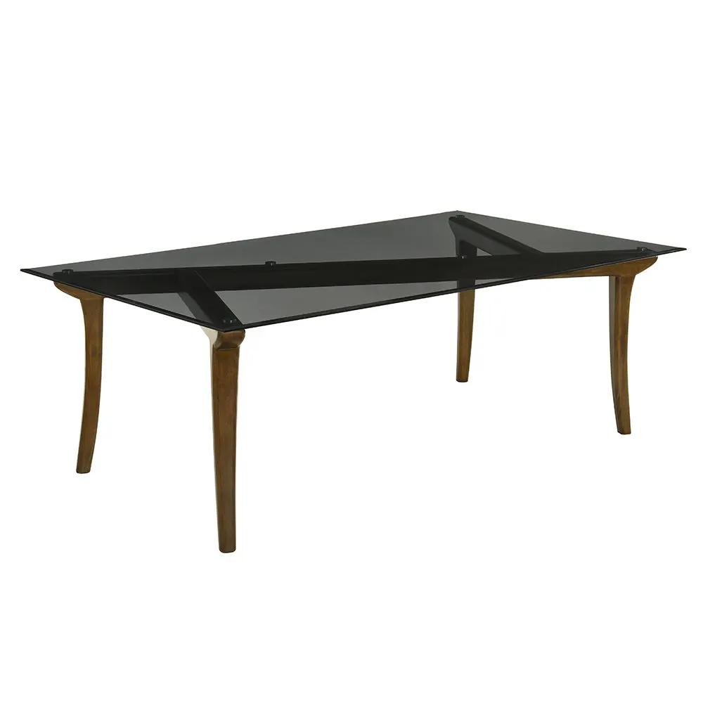 Danzel - Dining Table With Glass Top - Vintage Oak by Unique Piece Furniture