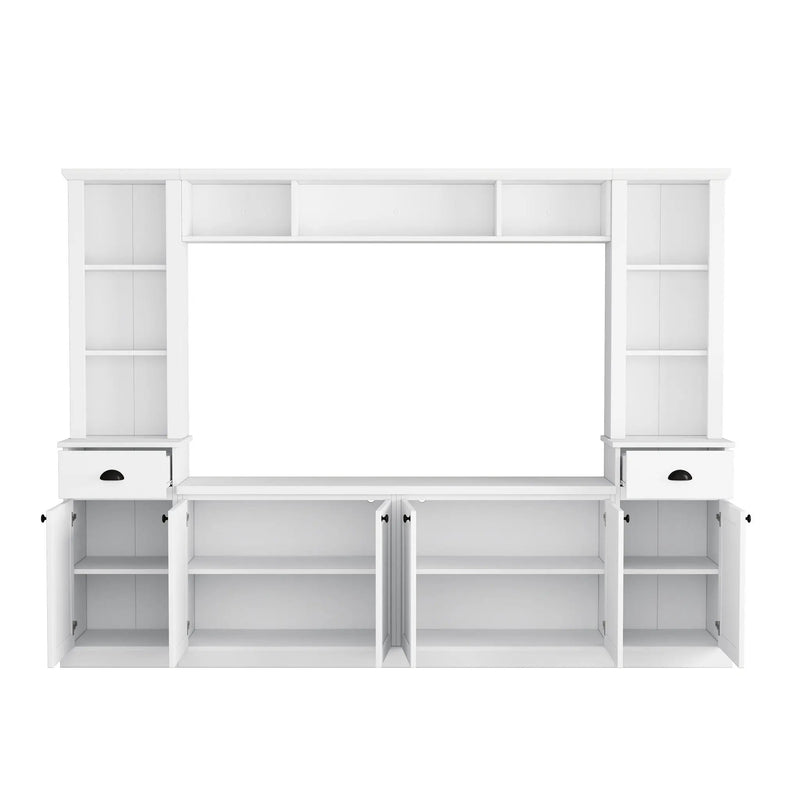 Minimalist Entertainment Wall Unit Set With Bridge For TVs Up To 75"