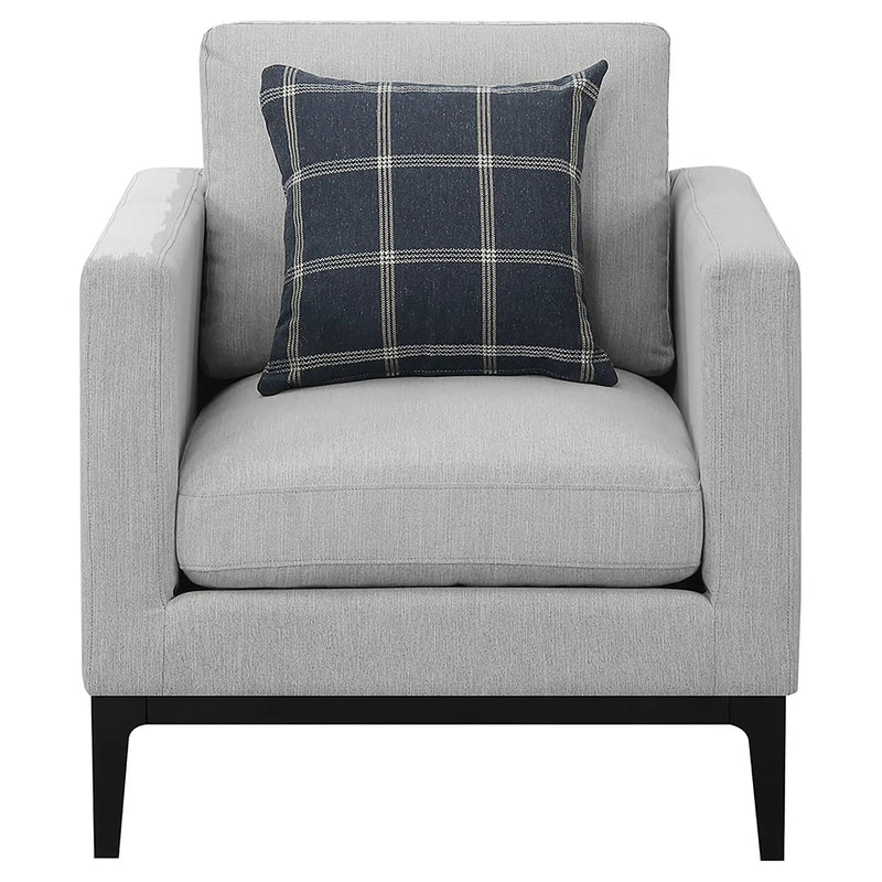 Apperson Upholstered Track Arm Accent Chair Light Grey by Unique Piece Furniture