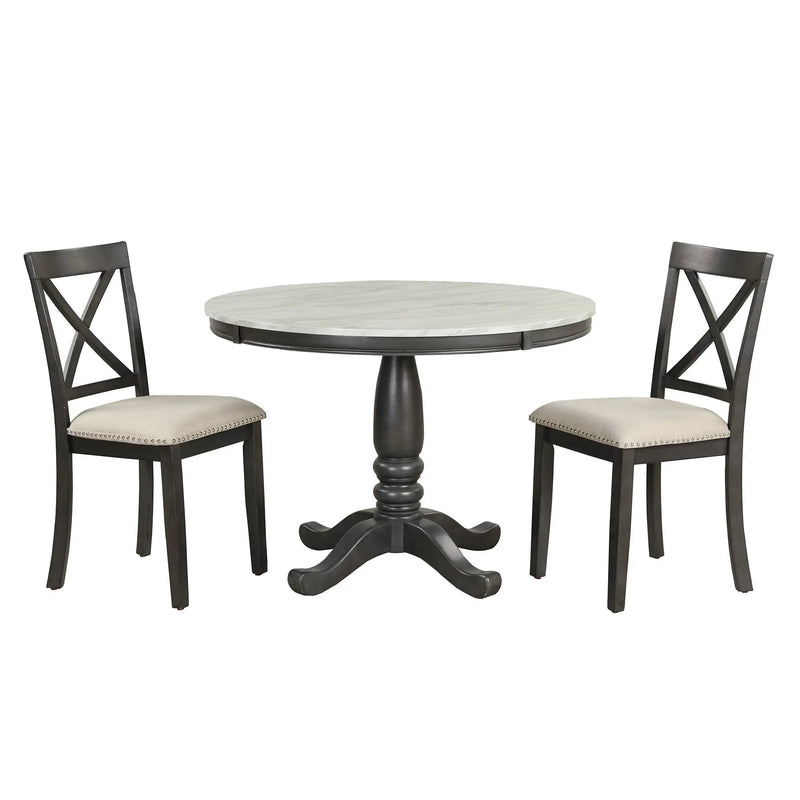5 Pieces Dining Table And Chairs Set For 4 Persons, Kitchen Room Solid Wood Table With 4 Chairs by HouseOfZazla