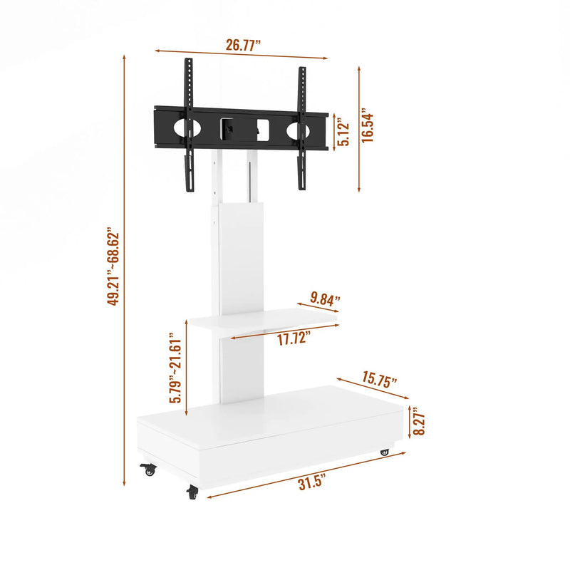 Adjustable Height Mobile TV Cart by HouseOfZazla